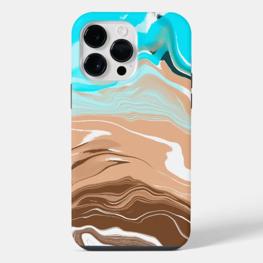 Coque Pour Pour iPhone 14 Pro Max Art fluide de plage abstrait (Verso)