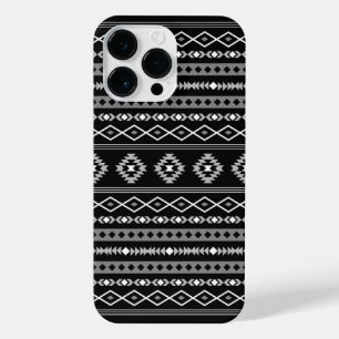 Coque Pour Pour iPhone 14 Pro Max Aztec blanc gris noir Motifs mélangés Motif