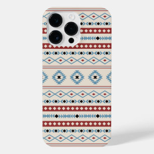 Coque Pour Pour iPhone 14 Pro Max Aztec Blue Red Black Cream Mixte Motifs Motif