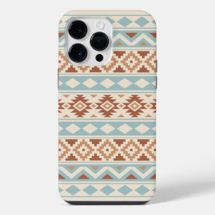 Coque Pour Pour iPhone 14 Pro Max Aztec Essence Ptn III b Crème Terracottas Bleues