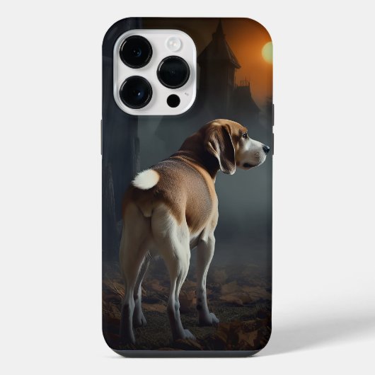 Coque Pour Pour iPhone 14 Pro Max Beagle Halloween Effrayant (Verso)