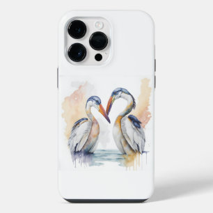 Coque Pour Pour iPhone 14 Pro Max Beau Couple pélican, Obligations d'amour pélicans