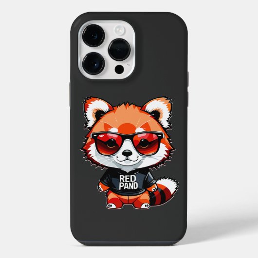 Coque Pour Pour iPhone 14 Pro Max Bébé Panda Rouge Chibi (Verso)