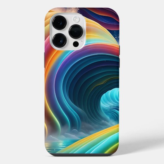 Coque Pour Pour iPhone 14 Pro Max Belle cascade arc-en-ciel (Verso)