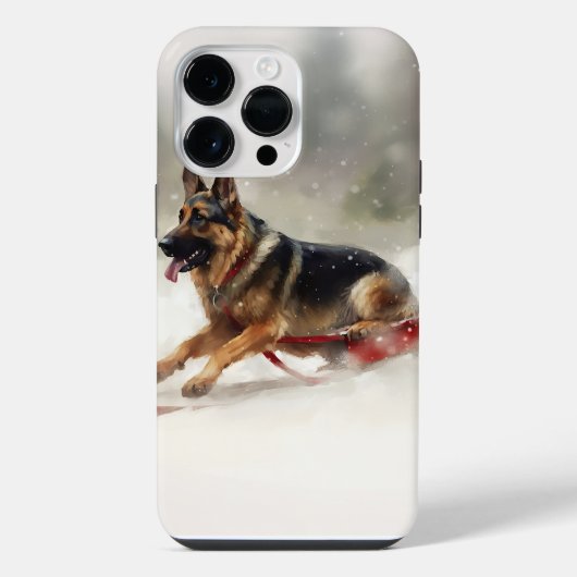 Coque Pour Pour iPhone 14 Pro Max Berger allemand neige de Noël hiver (Verso)