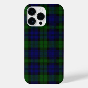 Coque Pour Pour iPhone 14 Pro Max Black Watch Tartan bleu vert Plaid
