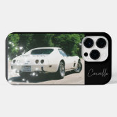 Coque Pour Pour iPhone 14 Pro Max Blanc classique 1975 Corvette Stingray (Verso Horizontal)
