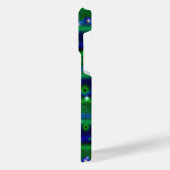 Coque Pour Pour iPhone 14 Pro Max Bleu vert rayures avec étoiles et Raindrops (Côté gauche)