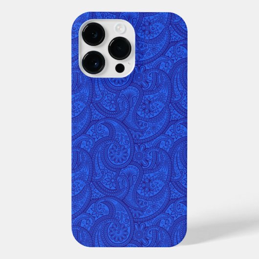 Coque Pour Pour iPhone 14 Pro Max Blue Paisley (Verso)