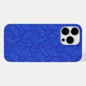 Coque Pour Pour iPhone 14 Pro Max Blue Paisley (Verso Horizontal)