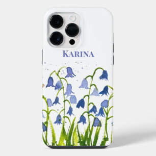 Coque Pour Pour iPhone 14 Pro Max Bluebells bleu floral Fleur sauvage Nature Aquarel