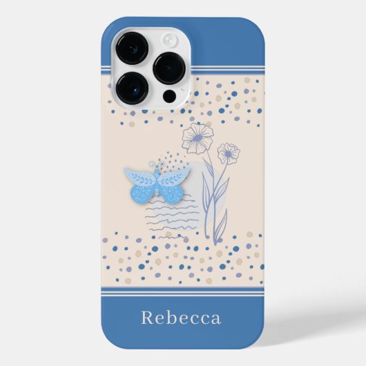 Coque Pour Pour iPhone 14 Pro Max Boho Butterfly & Botanical (Verso)