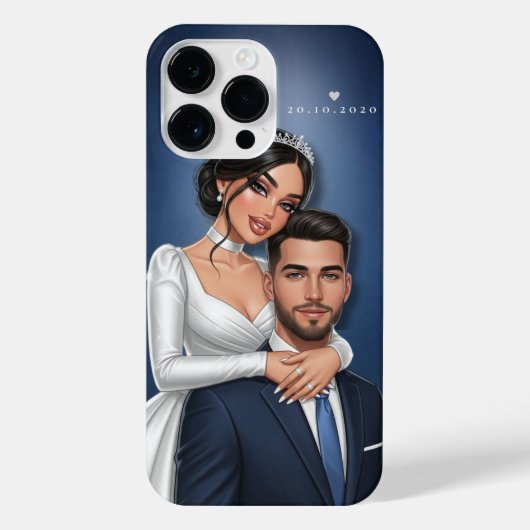 Coque Pour Pour iPhone 14 Pro Max Boîtier téléphonique personnalisé Mariage Couple (Verso)