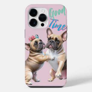 Coque Pour Pour iPhone 14 Pro Max Bouledogue français amoureux de la Saint-Valentin
