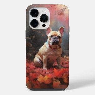 Coque Pour Pour iPhone 14 Pro Max Bouledogue français dans les feuilles d'automne In