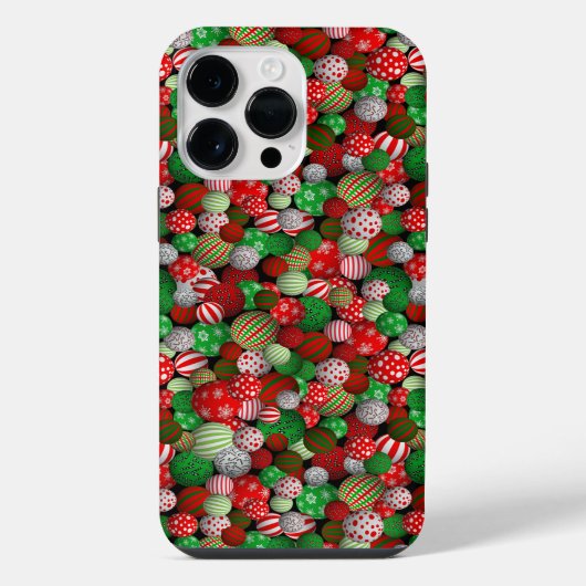 Coque Pour Pour iPhone 14 Pro Max Boules de Noël 3D (Verso)