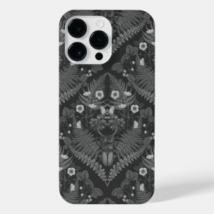 Coque Pour Pour iPhone 14 Pro Max Bousier et fougères, en noir et blanc