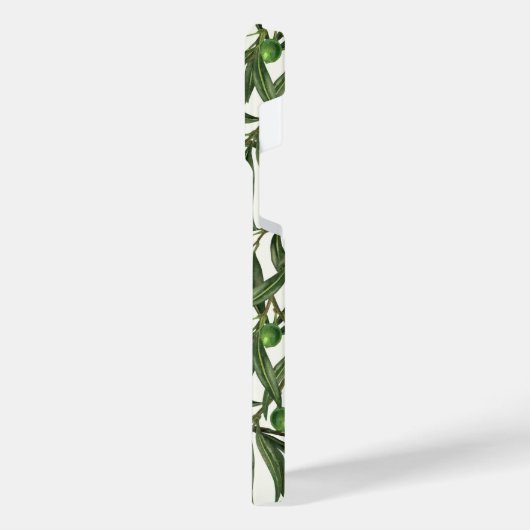 Coque Pour Pour iPhone 14 Pro Max Branches d'olive sur blanc (Côté gauche)