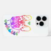 Coque Pour Pour iPhone 14 Pro Max Bulldog français avec collier de coeur (Verso Horizontal)