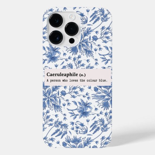 COQUE POUR POUR iPhone 14 PRO MAX CAERULEAPHILE BLEU FLEURS NATURE (Verso)