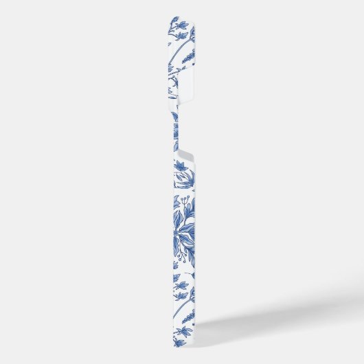 COQUE POUR POUR iPhone 14 PRO MAX CAERULEAPHILE BLEU FLEURS NATURE (Côté gauche)