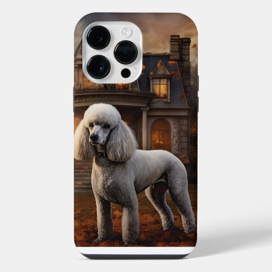 Coque Pour Pour iPhone 14 Pro Max Caniche Halloween Effrayant (Verso)