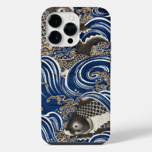 Coque Pour Pour iPhone 14 Pro Max Carpe japonaise vintage dans les vagues Koi