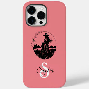 Coque Pour Pour iPhone 14 Pro Max Cavalière occidentale élégante Monogram Western Eq