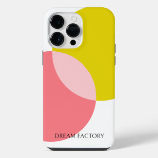 Coque Pour Pour iPhone 14 Pro Max Cercles Abstraits modernes Yellow Pink Minimaliste