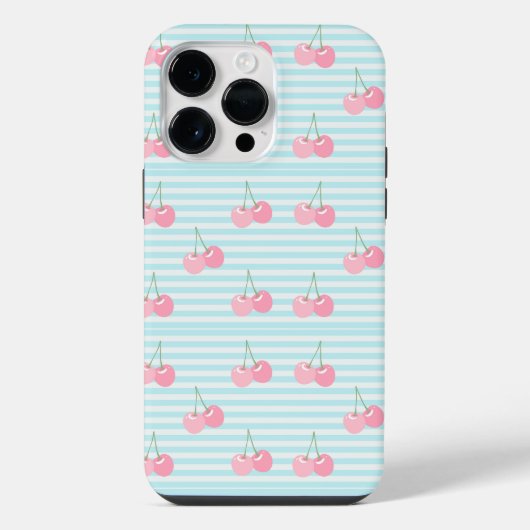Coque Pour Pour iPhone 14 Pro Max Cerises Roses Été (Verso)