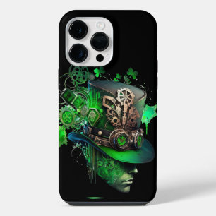 Coque Pour Pour iPhone 14 Pro Max CHApeau DE LEPRECHAUN VERT IRLANDAIS & NOIR STEAMP