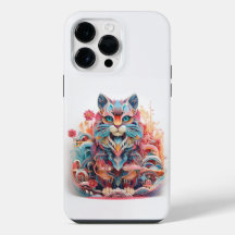 Chat mignon avec fleurs découpage en papier 3D