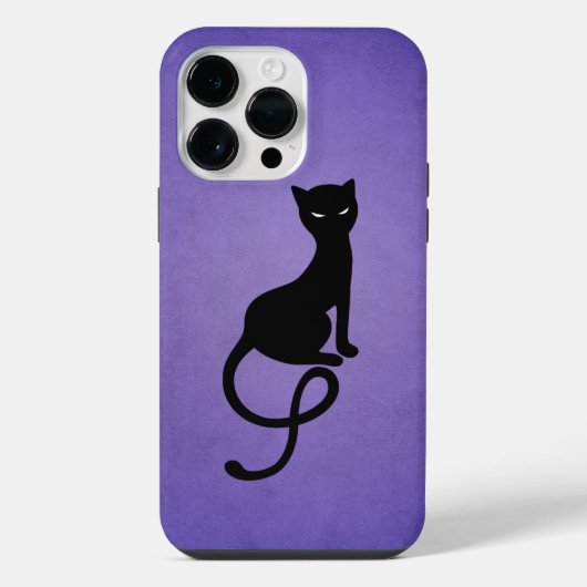 Coque Pour Pour iPhone 14 Pro Max Chat noir violet Élégant Mal Kitty (Verso)