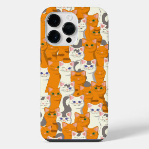 Coque Pour Pour iPhone 14 Pro Max Chats blancs et roux motif yeux verts yeux bleus