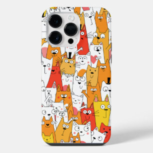 Coque Pour Pour iPhone 14 Pro Max Chats de dessin animé drôles groupe Doodle