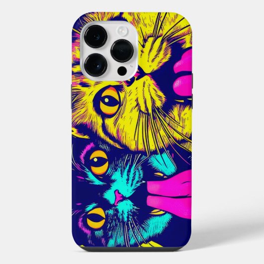 Coque Pour Pour iPhone 14 Pro Max Chats la langue pendante (Verso)