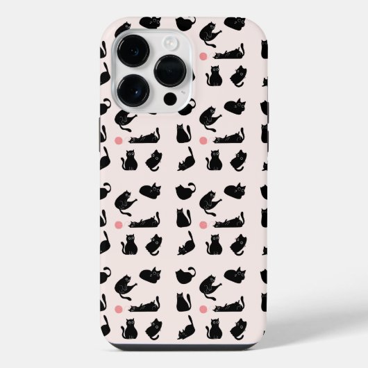Coque Pour Pour iPhone 14 Pro Max Chats noirs idiots (Verso)