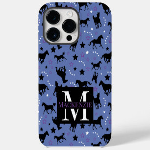 Coque Pour Pour iPhone 14 Pro Max Chevaux au Galop Motif Équestre Monogramme