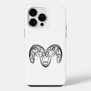 Coque Pour Pour iPhone 14 Pro Max Chèvre / Mouton Tribal Noir et Blanc