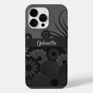 Coque Pour Pour iPhone 14 Pro Max Chic moderne tendance Hibiscus noir Floral gothiqu