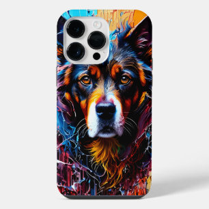 Coque Pour Pour iPhone 14 Pro Max Chien couleur éclaboussure abstraite