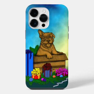Coque Pour Pour iPhone 14 Pro Max Chiot dans une boîte, Joyeux Noël