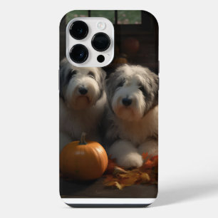 Coque Pour Pour iPhone 14 Pro Max Chiot Old English Sheepdog Autumn Delight Citrouil