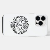 Coque Pour Pour iPhone 14 Pro Max Chouette tribale noire et blanche (Verso Horizontal)