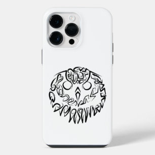 Coque Pour Pour iPhone 14 Pro Max Chouette tribale noire et blanche