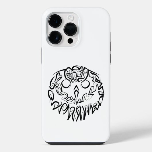 Coque Pour Pour iPhone 14 Pro Max Chouette tribale noire et blanche (Verso)