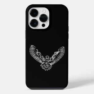 Coque Pour Pour iPhone 14 Pro Max Chouette volante tribale noire et blanche