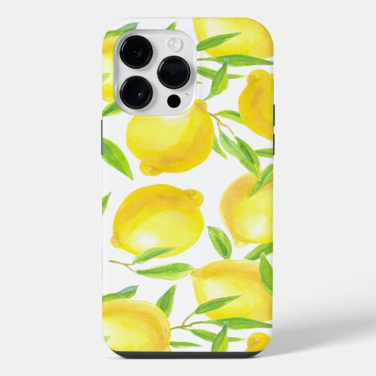Coque Pour Pour iPhone 14 Pro Max Citrons et motif feuille (Verso)