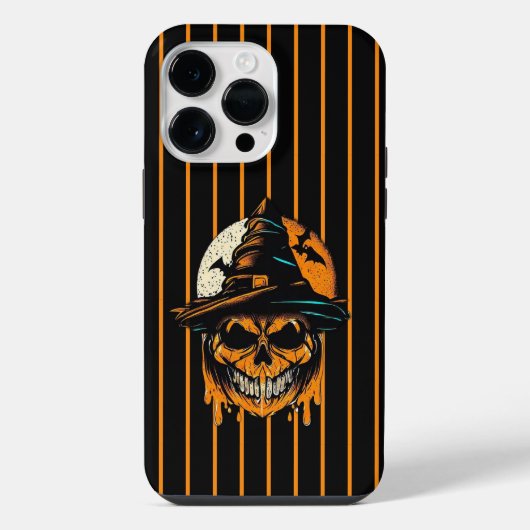 Coque Pour Pour iPhone 14 Pro Max citrouille/Halloween/crâne/éffrayant (Verso)