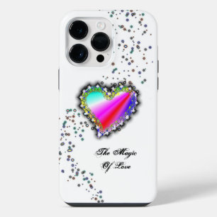 Coque Pour Pour iPhone 14 Pro Max Cœur arc-en-ciel avec étoiles, La magie de l'amour
